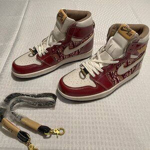 Dior Air Jordan 1 High OG 2020, Wine Red / White / Khaki, Men's 7 / Women's 8